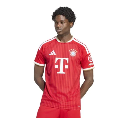 Bayern Munchen thuisshirt 2026/2027 rood pinstripes goud